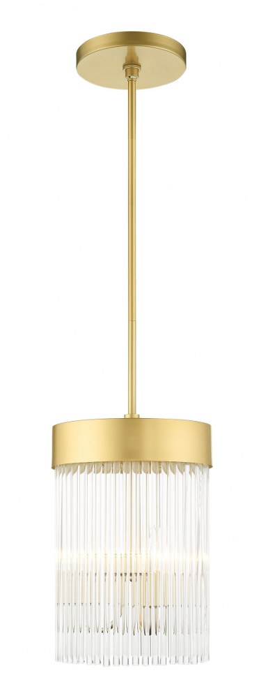 Livex Lighting-49828-33-Norwich - 3 Light Chandelier in Norwich Style - 10 Inches wide by 23.5 Inches high   Soft Gold Finish with Soft Gold Drum Shade with Clear Rod Crystal