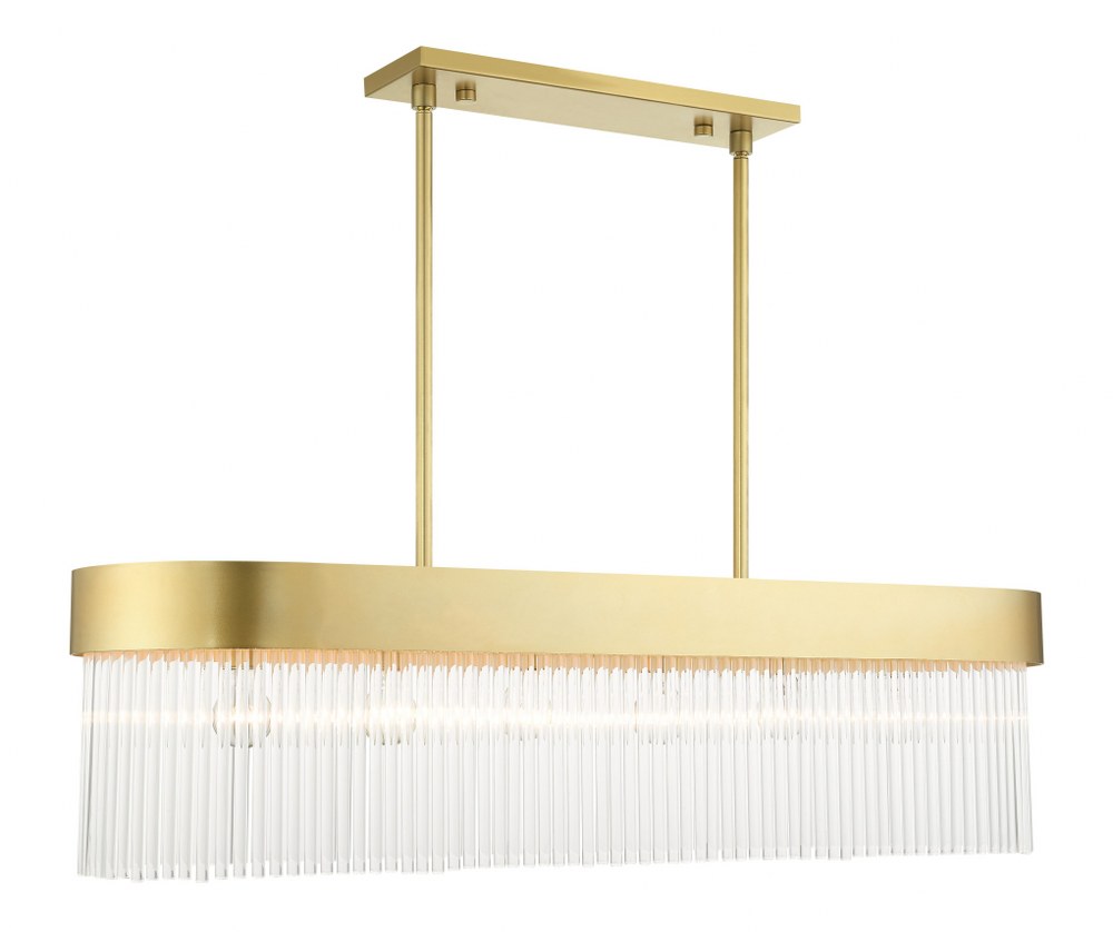 Livex Lighting-49830-33-Norwich - 6 Light Chandelier in Norwich Style - 12 Inches wide by 18.5 Inches high   Soft Gold Finish with Soft Gold Drum Shade with Clear Rod Crystal