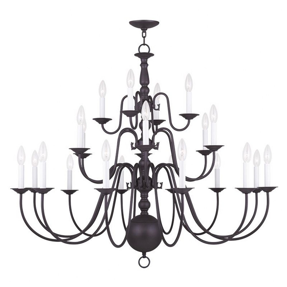 Livex Lighting-5015-07-Williamsburgh - 22 Light Chandelier in Williamsburgh Style - 42 Inches wide by 40 Inches high Bronze  Bronze Finish