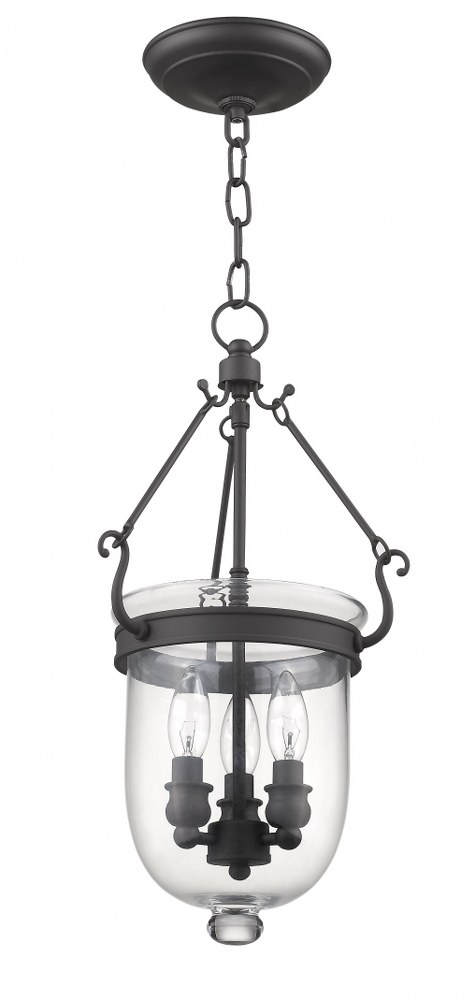 Livex Lighting-5063-07-Jefferson - Height Chain Lantern in Jefferson Style - 10 Inches wide by 20 Inches high Bronze  Vintage Bronze Finish with Clear Glass