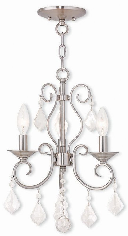 Livex Lighting-50763-91-Donatella - 3 Light Convertible Mini Chandelier in Donatella Style - 12 Inches wide by 17 Inches high   Donatella - 3 Light Convertible Mini Chandelier in Donatella Style - 12 