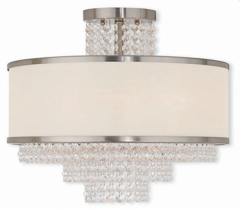 Livex Lighting-50795-91-Prescott - 5 Light Semi-Flush Mount   Prescott - 5 Light Semi-Flush Mount