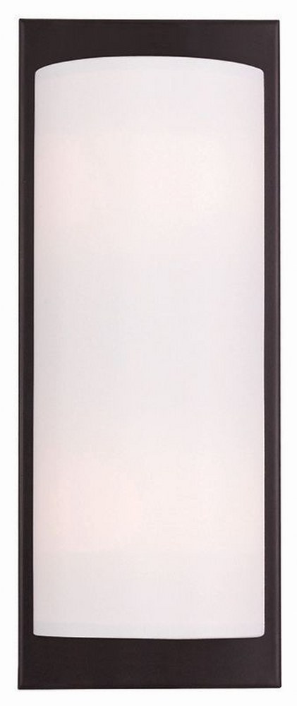 Livex Lighting-50861-07-Meridian - 2 Light Wall Sconce in Meridian Style - 6 Inches wide by 15 Inches high Bronze  Brushed Nickel Finish with Off-White Fabric Shade