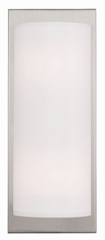 Livex Lighting-50861-91-Meridian - 2 Light Wall Sconce in Meridian Style - 6 Inches wide by 15 Inches high Brushed Nickel Brushed Nickel Finish with Off-White Fabric Shade