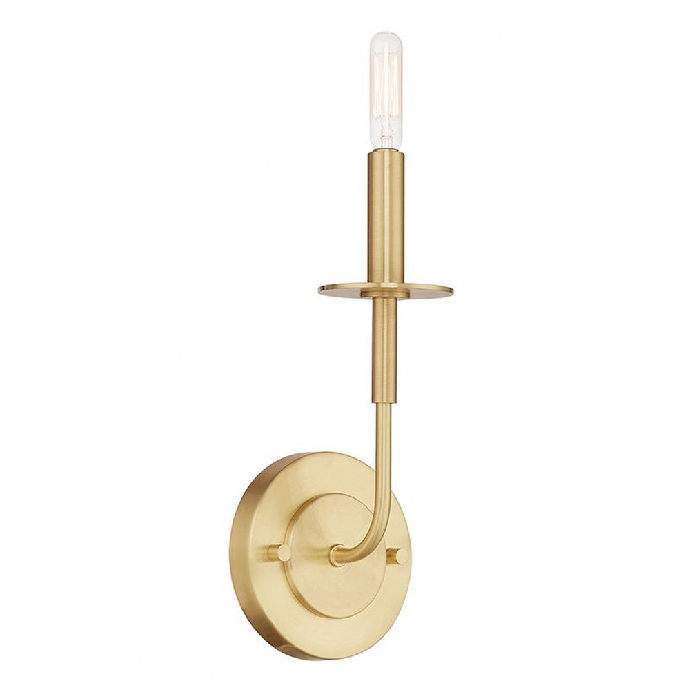 Livex Lighting-51321-12-Lisbon - 1 Light ADA Wall Sconce in Lisbon Style - 5.13 Inches wide by 15 Inches high   Satin Brass Finish