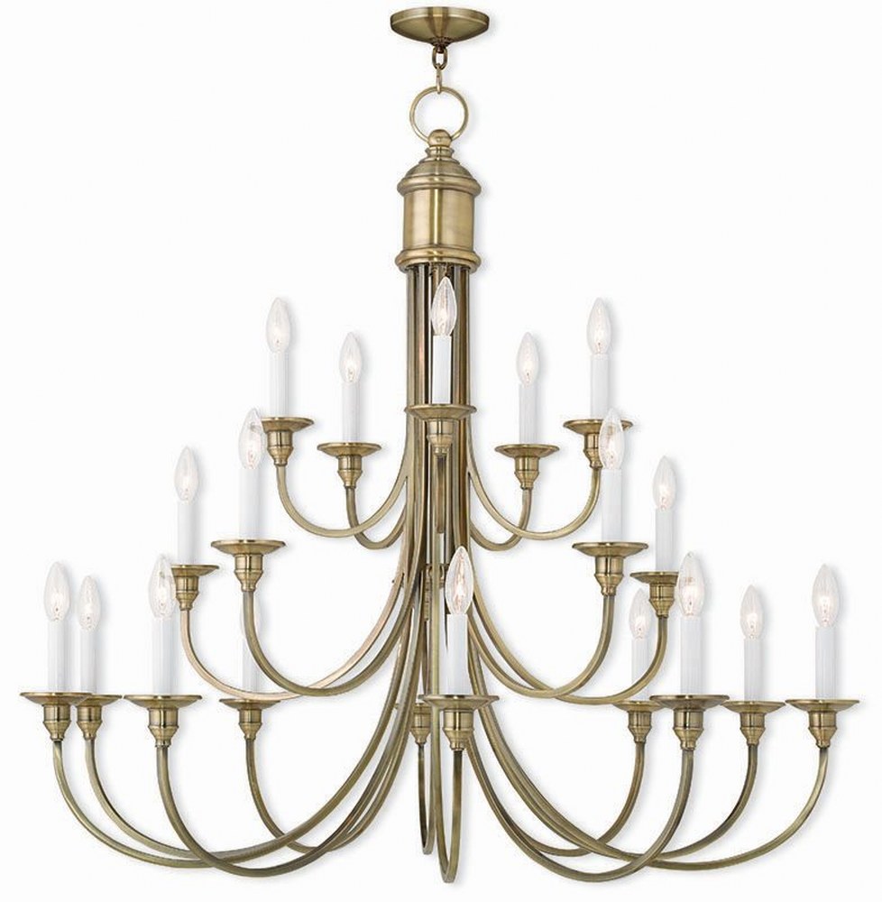 Livex Lighting-5140-01-Cranford - 20 Light Foyer Chandelier in Cranford Style - 42 Inches wide by 40 Inches high Antique Brass  Olde Bronze Finish