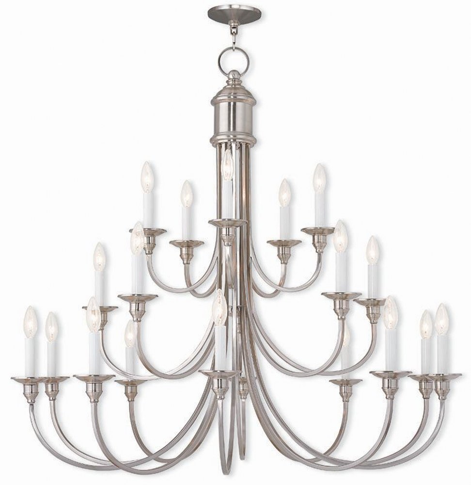 Livex Lighting-5140-91-Cranford - 20 Light Foyer Chandelier in Cranford Style - 42 Inches wide by 40 Inches high Brushed Nickel  Olde Bronze Finish