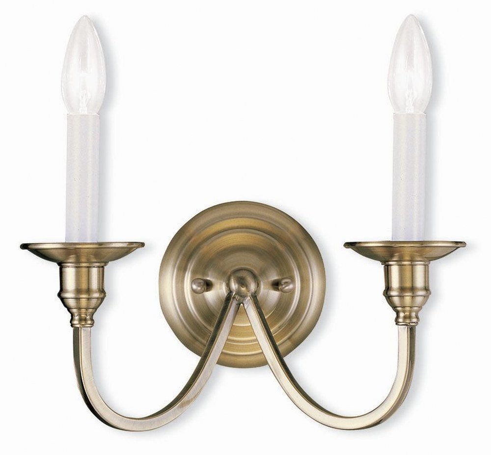 Livex Lighting-5142-01-Cranford - 2 Light Wall Sconce in Cranford Style - 13 Inches wide by 12 Inches high Antique Brass  Olde Bronze Finish