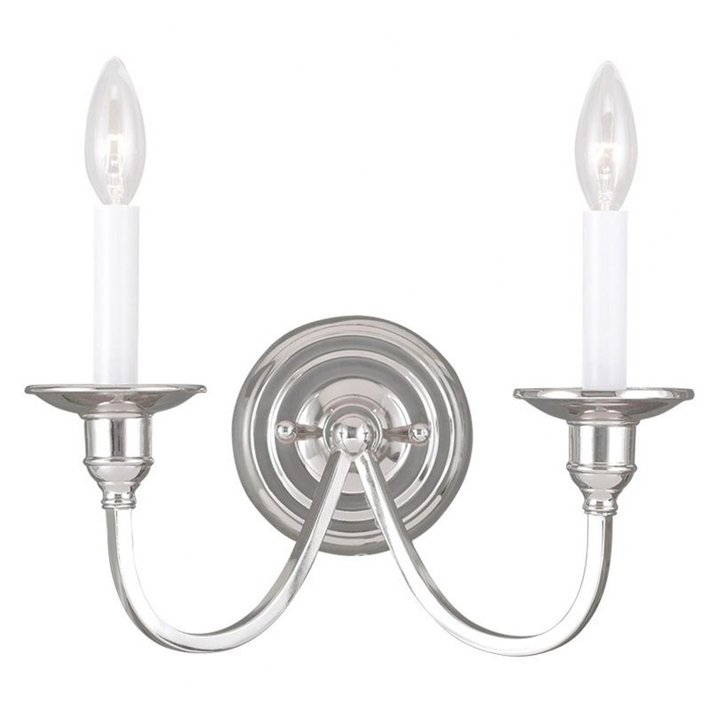 Livex Lighting-5142-35-Cranford - 2 Light Wall Sconce in Cranford Style - 13 Inches wide by 12 Inches high Polished Nickel  Olde Bronze Finish