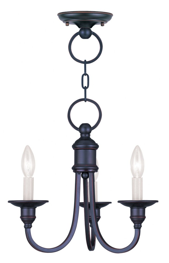 Livex Lighting-5143-67-Cranford - 3 Light Convertible Mini Chandelier in Cranford Style - 14 Inches wide by 14 Inches high Olde Bronze  Olde Bronze Finish