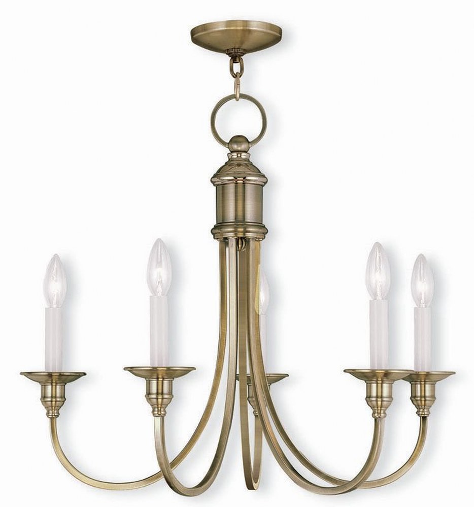 Livex Lighting-5145-01-Cranford - 5 Light Chandelier in Cranford Style - 24 Inches wide by 22 Inches high Antique Brass  Olde Bronze Finish