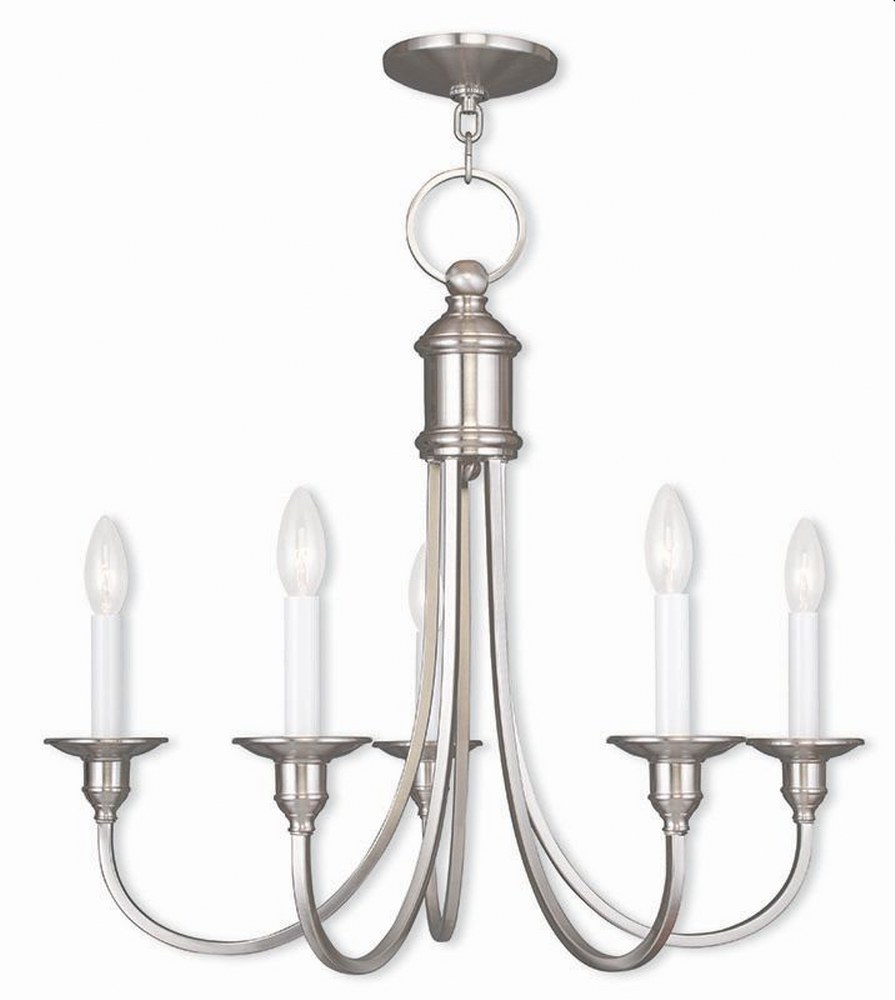 Livex Lighting-5145-91-Cranford - 5 Light Chandelier in Cranford Style - 24 Inches wide by 22 Inches high Brushed Nickel  Olde Bronze Finish