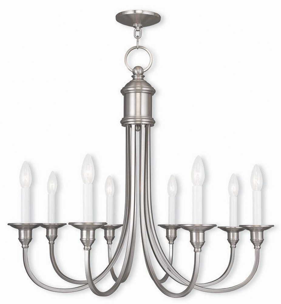 Livex Lighting-5148-91-Cranford - 8 Light Chandelier in Cranford Style - 30 Inches wide by 26.5 Inches high Brushed Nickel  Olde Bronze Finish