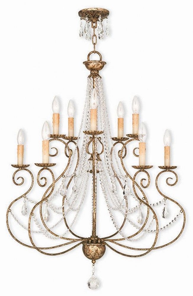 Livex Lighting-51909-36-Isabella - 10 Light Chandelier in Isabella Style - 32 Inches wide by 38.25 Inches high   Hand Applied European Bronze Finish with Clear Crystal