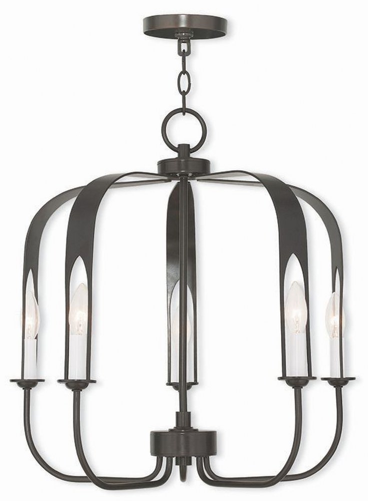 Livex Lighting-51935-92-Addison - 5 Light Chandelier in Addison Style - 22 Inches wide by 21.25 Inches high English Bronze  English Bronze Finish