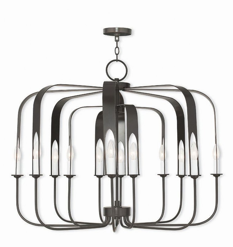 Livex Lighting-51939-92-Addison - 12 Light Chandelier in Addison Style - 36 Inches wide by 27.5 Inches high English Bronze  English Bronze Finish