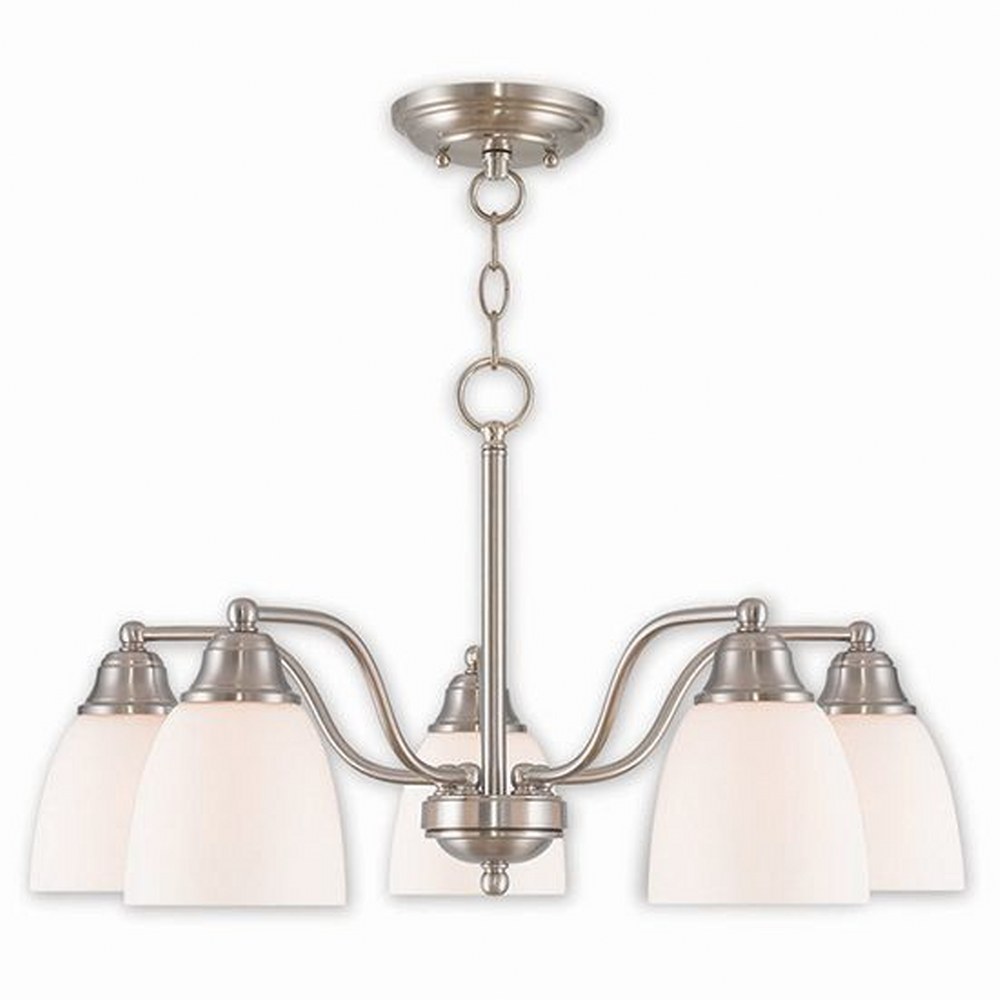 Livex Lighting-53855-91-Somerville - 5 Light Convertible Dinette Chandelier in Somerville Style - 24 Inches wide by 13.25 Inches high   Somerville - 5 Light Convertible Dinette Chandelier in Somervill