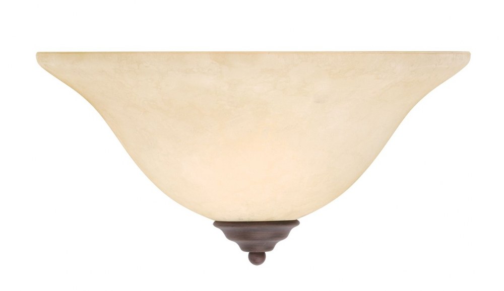 Livex Lighting-6120-58-Coronado - 1 Light Wall Sconce in Coronado Style - 13 Inches wide by 6.5 Inches high Imperial Bronze Brushed Nickel Finish with White Alabaster Glass