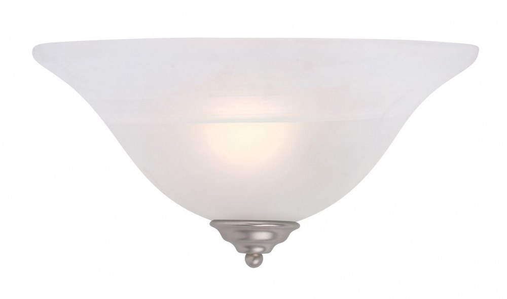 Livex Lighting-6120-91-Coronado - 1 Light Wall Sconce in Coronado Style - 13 Inches wide by 6.5 Inches high Brushed Nickel Brushed Nickel Finish with White Alabaster Glass