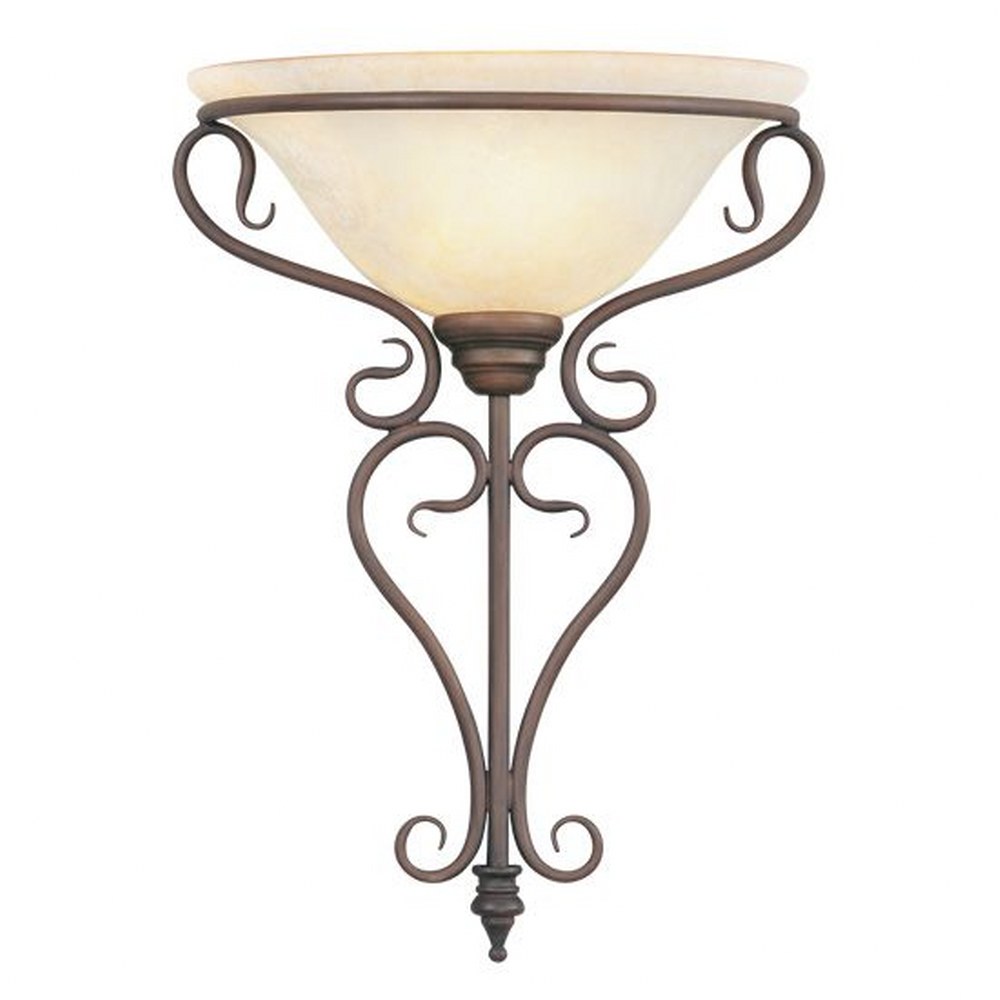 Livex Lighting-6182-58-Coronado - 1 Light Wall Sconce in Coronado Style - 14 Inches wide by 18.75 Inches high Imperial Bronze Finish with Vintage Scavo Glass