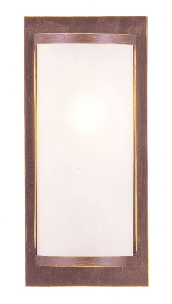 Livex Lighting-6280-70-Somerset - One Light Wall Sconce - 5.5 Inches wide by 12 Inches high   Vintage Bronze Finish with Satin Glass