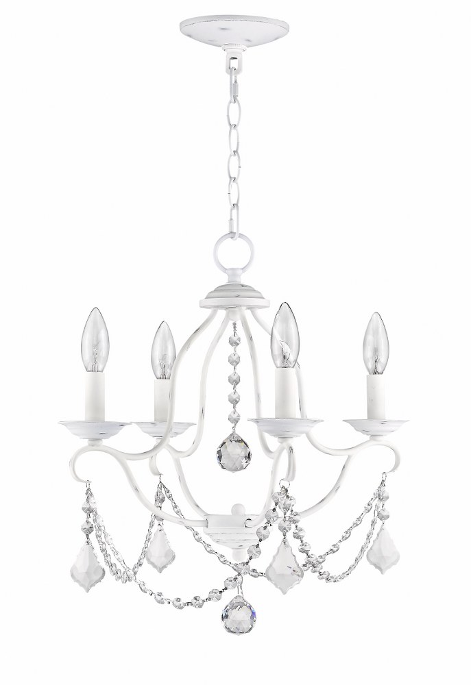 Livex Lighting-6424-91-Chesterfield - 4 Light Mini Chandelier in Chesterfield Style - 18 Inches wide by 18 Inches high Brushed Nickel  Brushed Nickel Finish