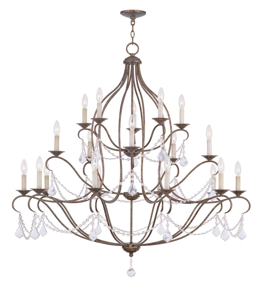 Livex Lighting-6439-71-Chesterfield - 20 Light Chandelier in Chesterfield Style - 46 Inches wide by 45.5 Inches high Hand Applied Venetian Golden Bronze  Hand Applied Venetian Golden Bronze Finish