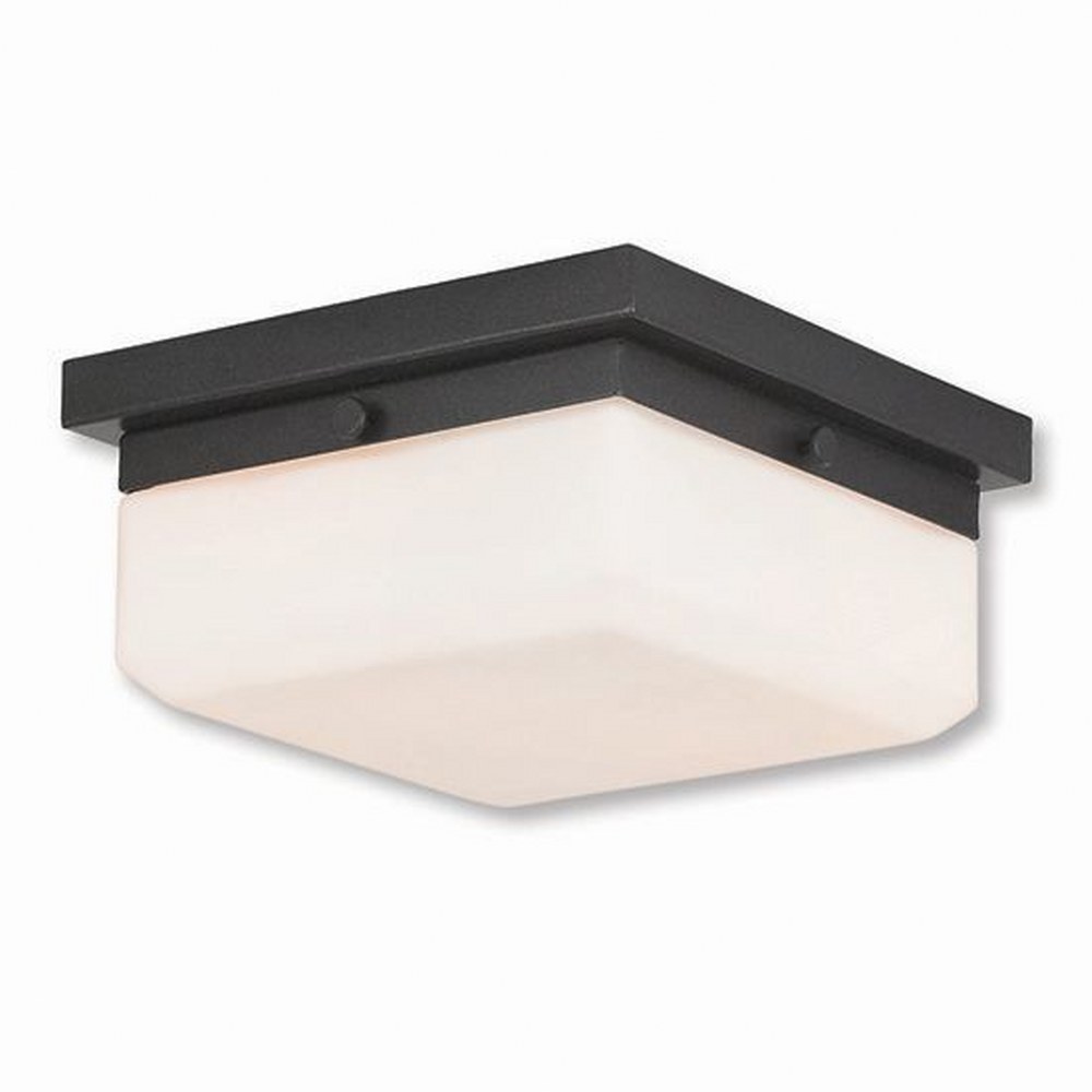 Livex Lighting-65536-92-Allure - 2 Light ADA Wall Sconce in Allure Style - 8 Inches wide by 3.88 Inches high English Bronze  English Bronze Finish with Satin Opal White Glass