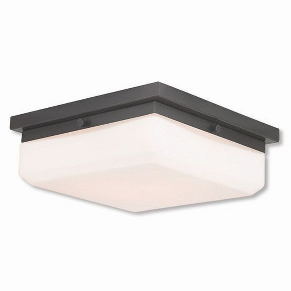 Livex Lighting-65537-92-Allure - 3 Light ADA Wall Sconce in Allure Style - 11 Inches wide by 3.88 Inches high English Bronze  English Bronze Finish with Satin Opal White Glass