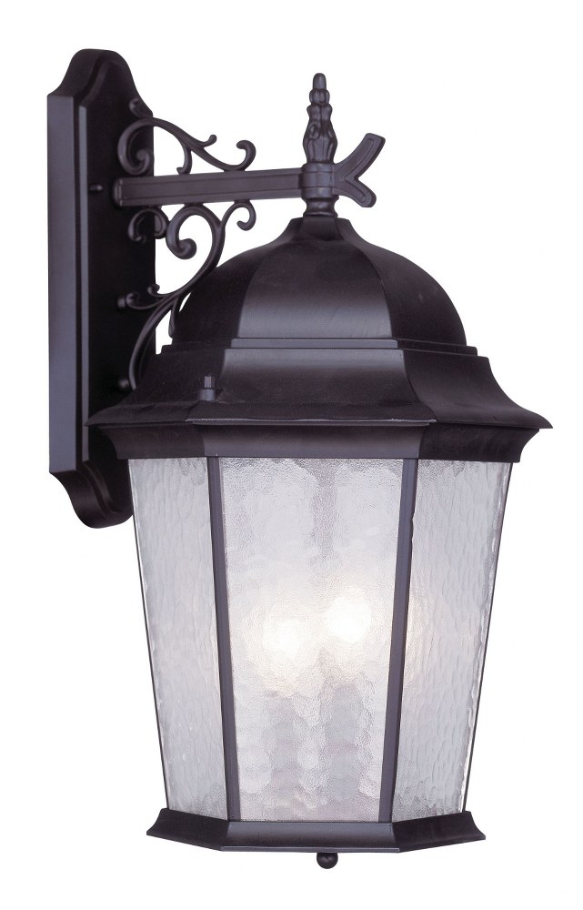 Livex Lighting-7565-07-Hamilton - 3 Light Outdoor Wall Lantern in Hamilton Style - 12.5 Inches wide by 23.25 Inches high   Bronze Finish with Clear Water Glass