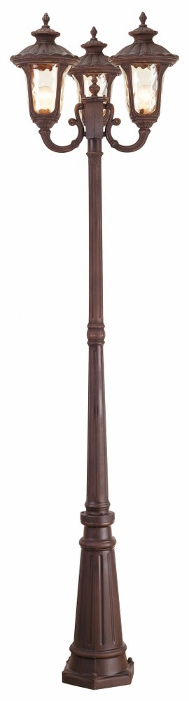 Livex Lighting-7666-58-Oxford - 3 Light Outdoor 3 Head Post in Oxford Style - 23 Inches wide by 87 Inches high   Oxford - 3 Light Outdoor 3 Head Post in Oxford Style - 23 Inches wide by 87 Inches high