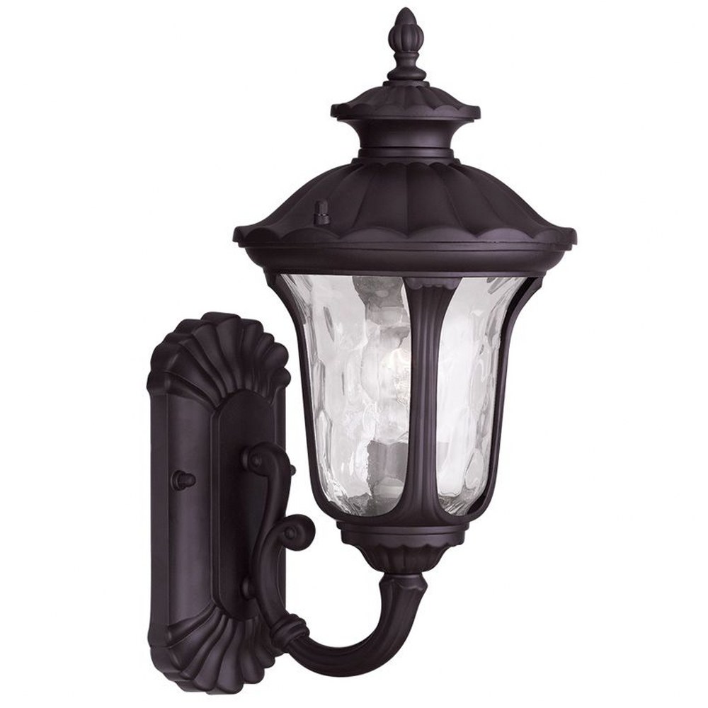 Livex Lighting-7850-07-Oxford - One Light Outdoor Wall Lantern in Oxford Style - 7.25 Inches wide by 15.5 Inches high Bronze  Black Finish with Clear Water Glass