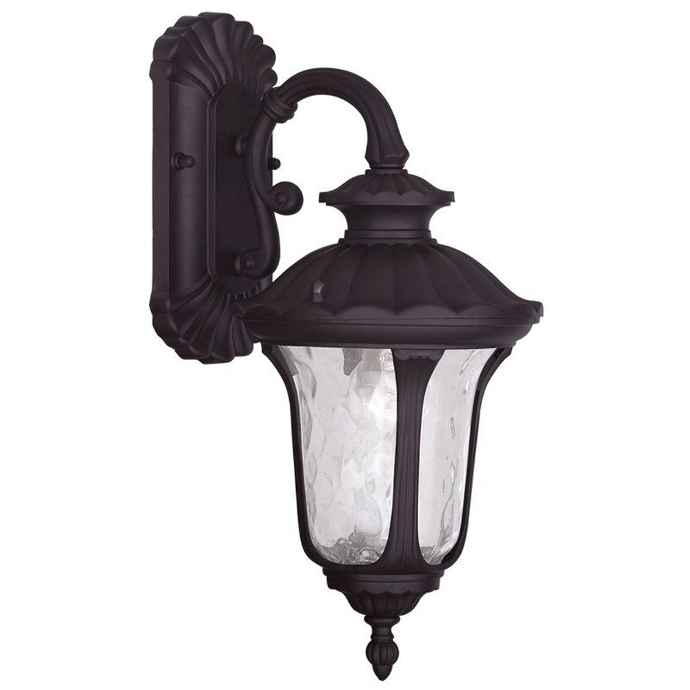 Livex Lighting-7851-07-Oxford - 1 Light Outdoor Wall Lantern in Oxford Style - 7.25 Inches wide by 16.25 Inches high Bronze  Black Finish with Clear Water Glass