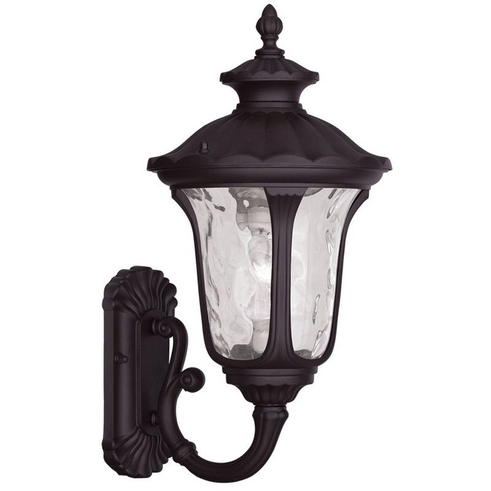 Livex Lighting-7852-07-Oxford - One Light Outdoor Wall Lantern in Oxford Style - 9.5 Inches wide by 18 Inches high Bronze  Bronze Finish with Clear Water Glass