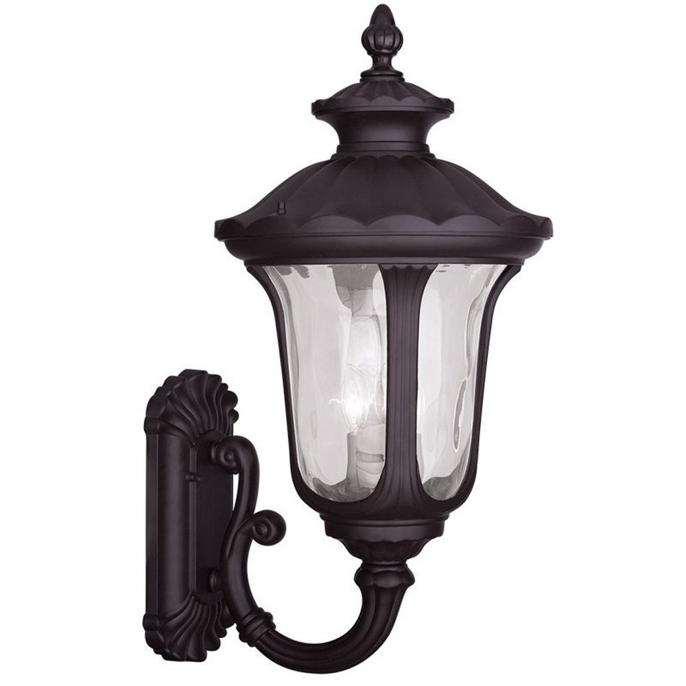 Livex Lighting-7856-07-Oxford - 3 Light Outdoor Wall Lantern in Oxford Style - 11 Inches wide by 22 Inches high Bronze  Black Finish with Clear Water Glass