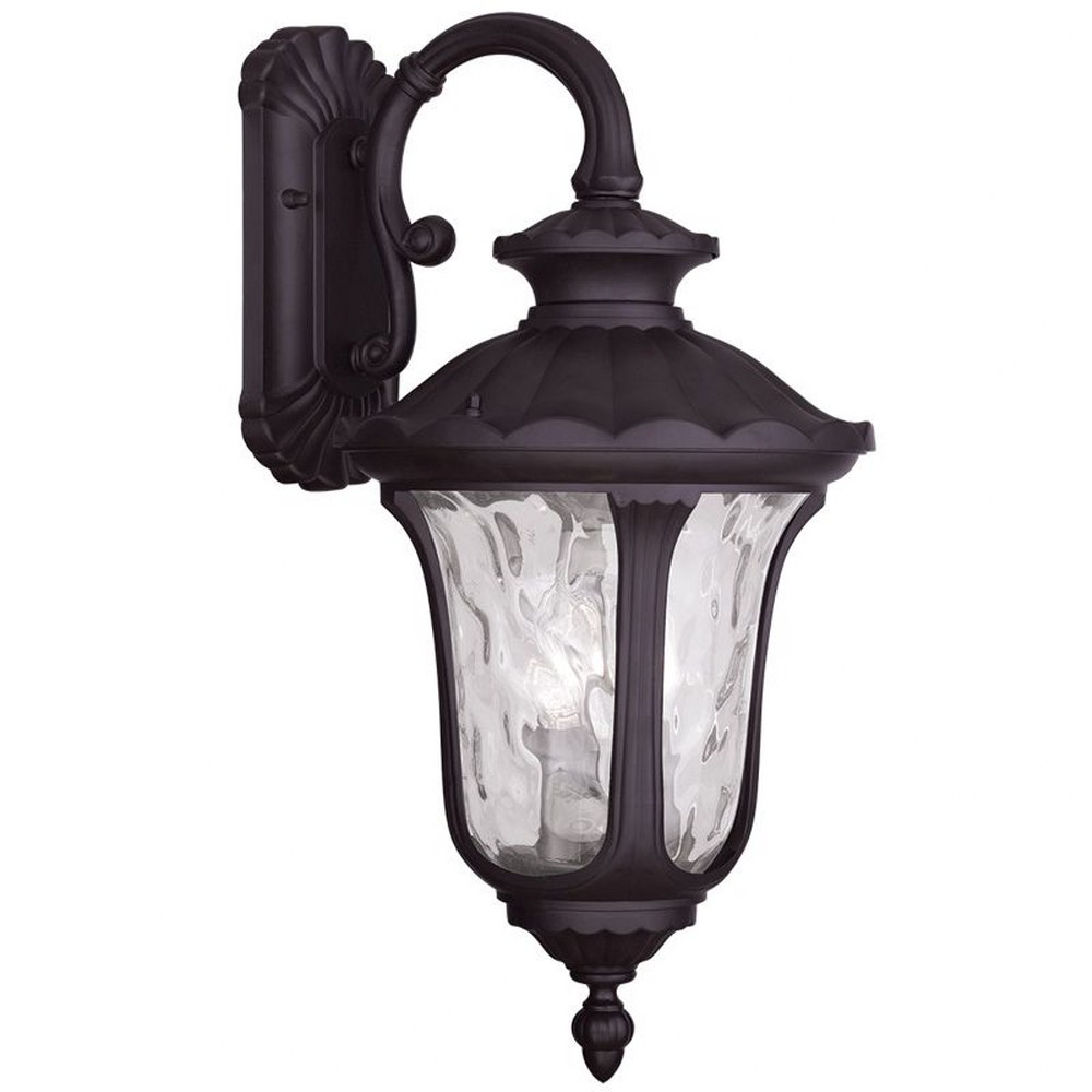 Livex Lighting-7857-07-Oxford - 3 Light Outdoor Wall Lantern in Oxford Style - 11 Inches wide by 22.5 Inches high Bronze  Black Finish with Clear Water Glass