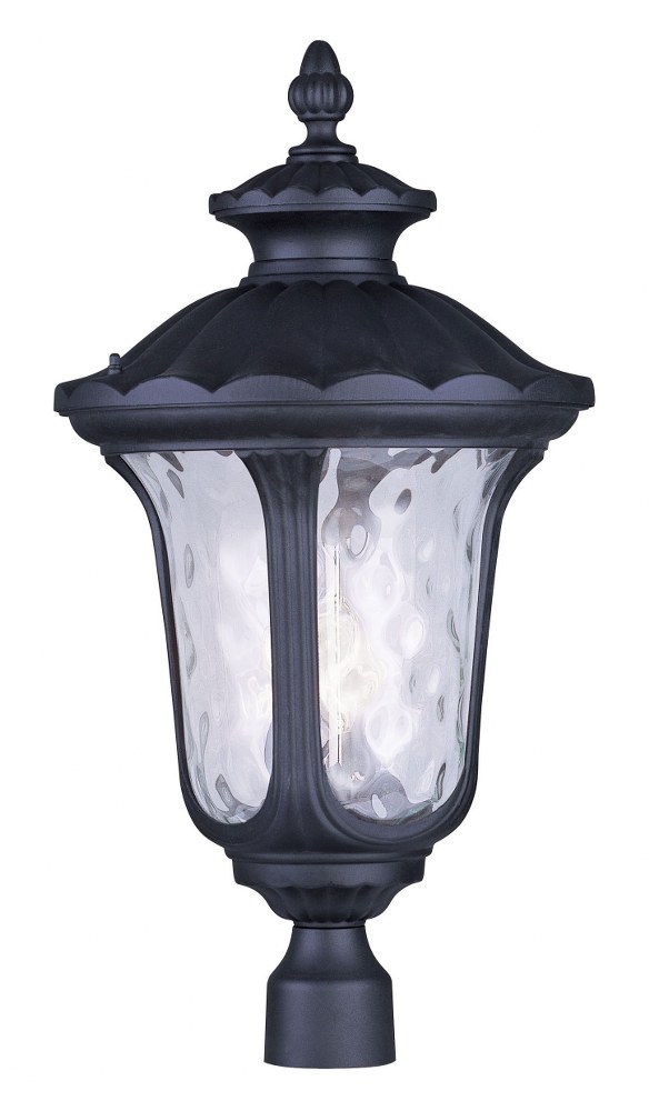 Livex Lighting-7864-04-Oxford - 3 Light Outdoor Post Top Lantern in Oxford Style - 13.75 Inches wide by 26.5 Inches high Black  Black Finish with Clear Water Glass