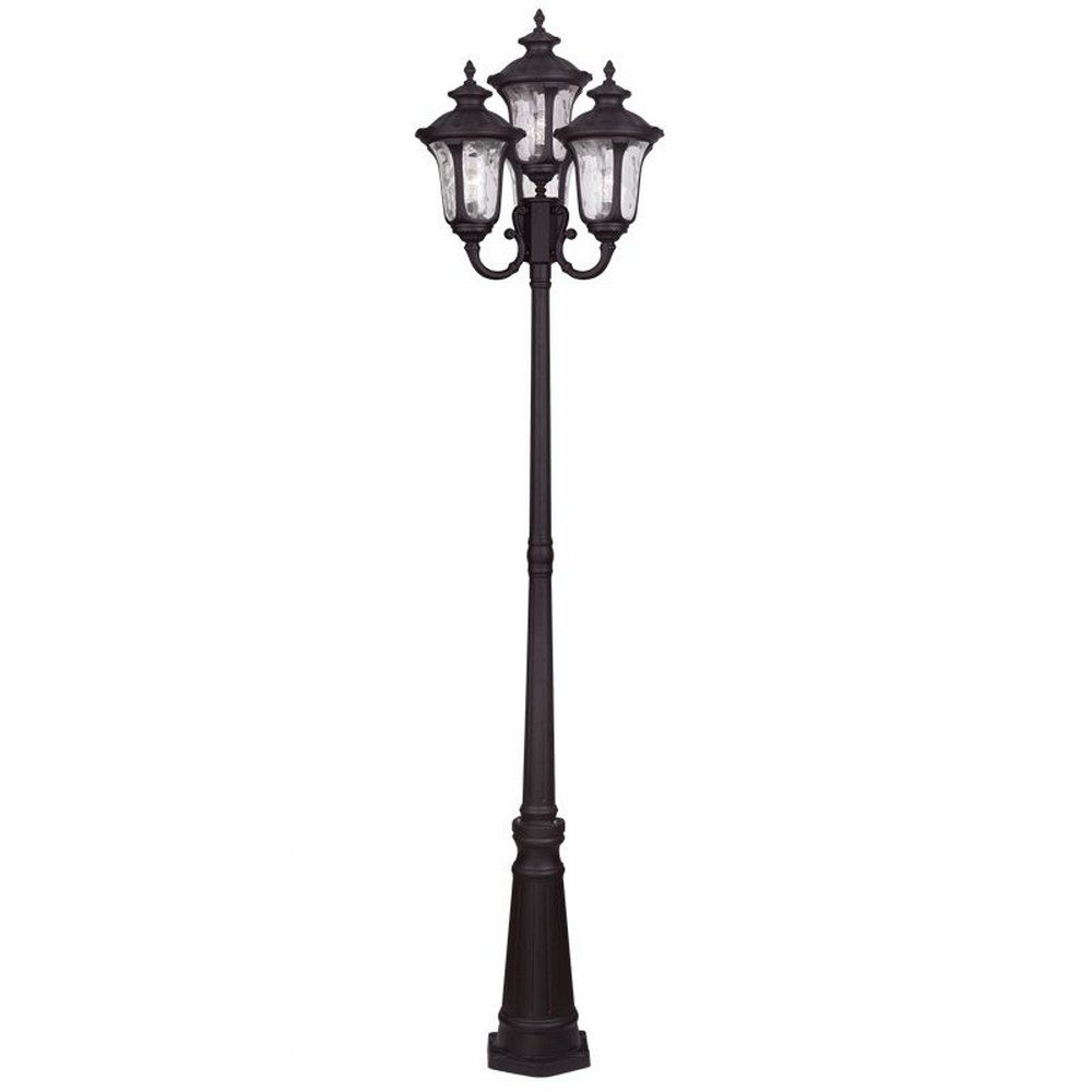 Livex Lighting-7869-07-Oxford - 4 Light Outdoor 4 Head Post in Oxford Style - 23 Inches wide by 93 Inches high Bronze  Bronze Finish with Clear Water Glass