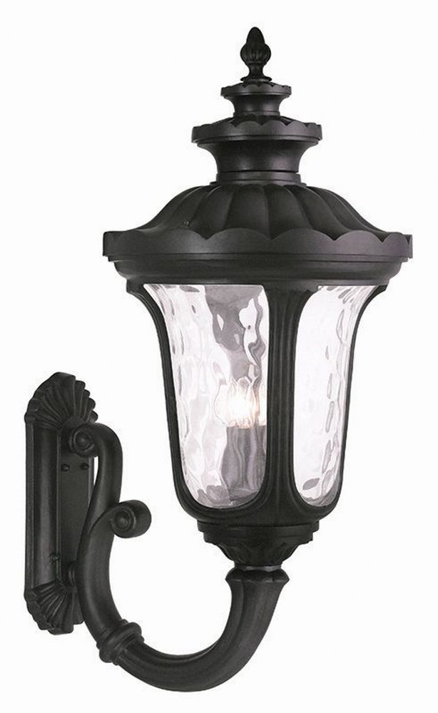 Livex Lighting-78700-04-Oxford - 4 Light Outdoor Wall Lantern in Oxford Style - 17 Inches wide by 35 Inches high   Black Finish with Clear Water Glass