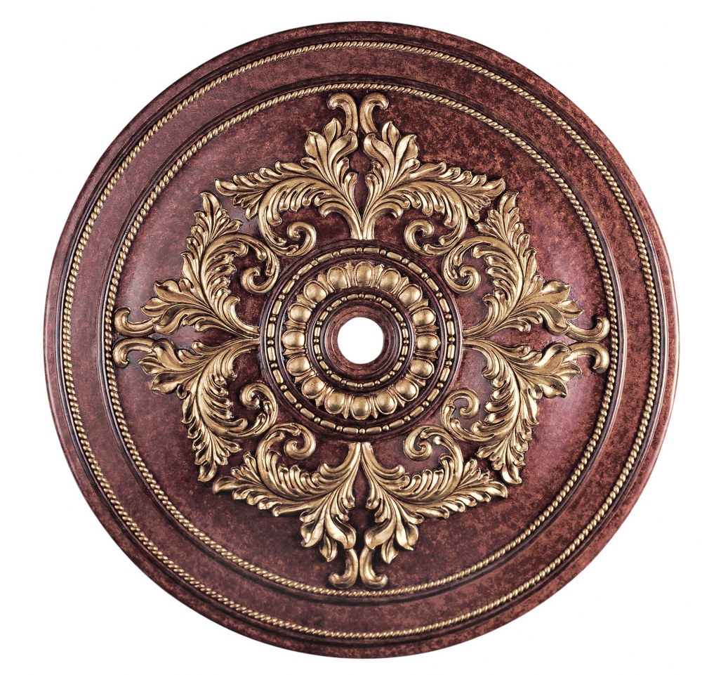 Livex Lighting-8229-63-Versailles - Ceiling Medallion in Versailles Style - 60 Inches wide by 2.75 Inches high   Verona Bronze/Aged Gold Leaf Finish