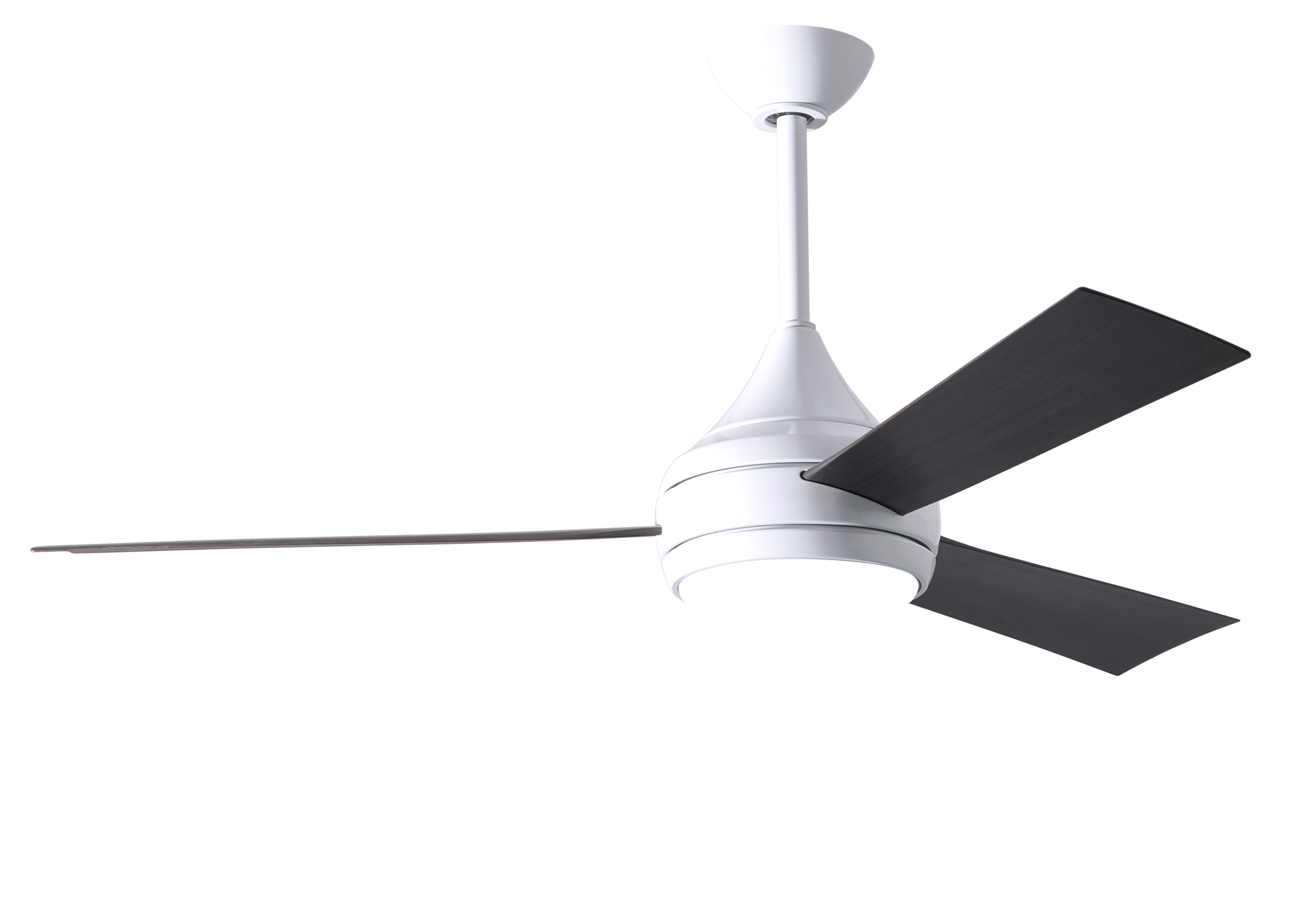 Matthews Fans-DA-WH-BB-Donaire - Ceiling Fan with LED Light Kit in Contemporary and Transitional Style 9 Inches Tall and 52 Inches Wide Gloss White Brushed Bronze Brushed Bronze Finish