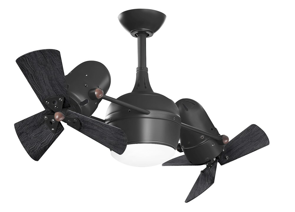 Matthews Fans-DGLK-BK-WDBK-Dagny LK-6 Blade Rotational Ceiling Fan with Light Kit in Contemporary Style-38 Inches Wide by 14 Inches High Matte Black  Matte Black Finish