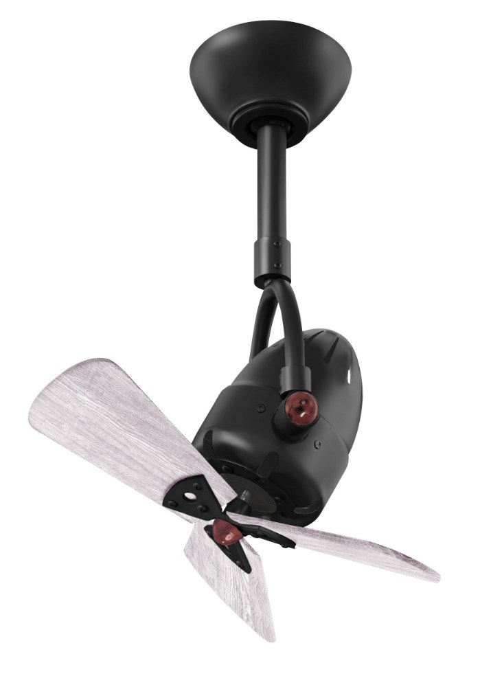 Matthews Fans-DI-BK-WDBW-Diane-3 Blade Oscillating Directional Ceiling Fan in Contemporary Style-13 Inches Wide by 14 Inches High Barn Wood Tone  Matte Black Finish