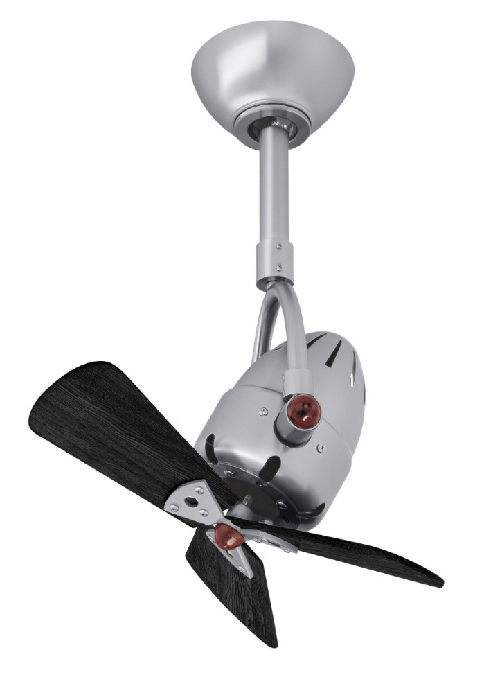 Matthews Fans-DI-BN-WDBK-Diane-3 Blade Oscillating Directional Ceiling Fan in Contemporary Style-13 Inches Wide by 14 Inches High Matte Black  Brushed Nickel Finish