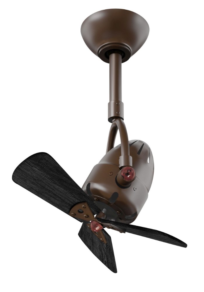 Matthews Fans-DI-TB-WDBK-Diane-3 Blade Oscillating Directional Ceiling Fan in Contemporary Style-13 Inches Wide by 14 Inches High Matte Black  Textured Bronze Finish