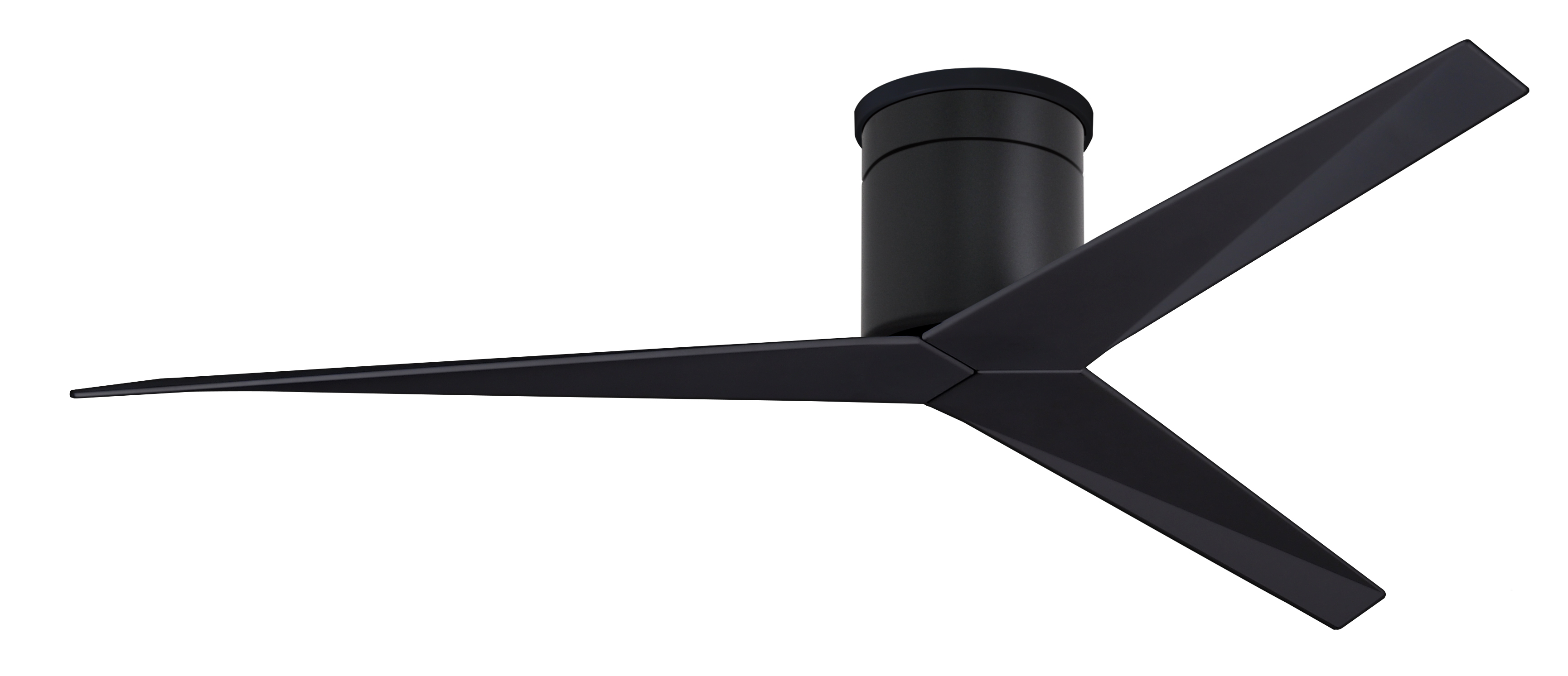 Matthews Fans-EKH-BK-BK-Eliza-H - Flush Mount Ceiling Fan in Contemporary and Transitional Style 10 Inches Tall and 56 Inches Wide Matte Black Matte Black Brushed Nickel Finish