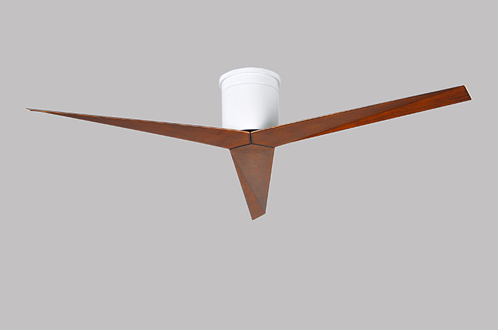 Matthews Fans-EKH-WH-WN-Eliza-H - Flush Mount Ceiling Fan in Contemporary and Transitional Style 10 Inches Tall and 56 Inches Wide Gloss White Walnut Brushed Nickel Finish