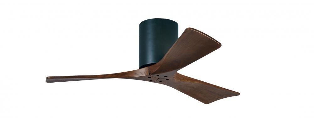 Matthews Fans-IR3H-BK-WA-60-Irene - 3 Blade Ceiling Fan In Contemporary Transitional Style-10 Inches Tall and 60 Inches Wide   Matte Black Finish with Walnut Tone Blade Finish