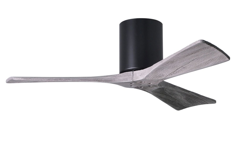 Matthews Fans-IR3H-BK-BW-42-Irene - 3 Blade Ceiling Fan In Contemporary Transitional Style-10 Inches Tall and 42 Inches Wide Black  Matte Black Finish with Barn Wood Tone Blade Finish