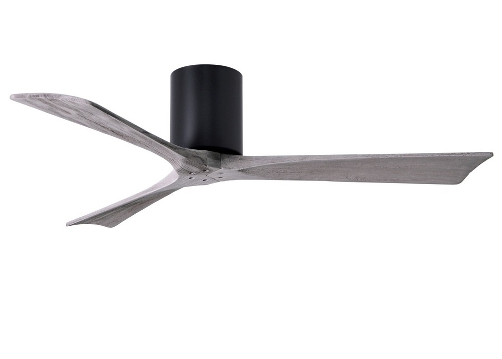 Matthews Fans-IR3H-BK-BW-52-Irene - 3 Blade Ceiling Fan In Contemporary Transitional Style-10 Inches Tall and 52 Inches Wide   Matte Black Finish with Barn Wood Tone Blade Finish